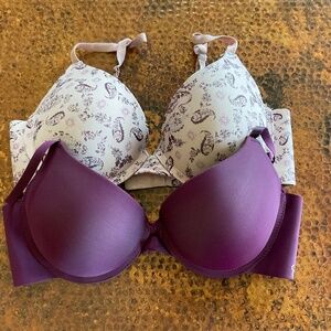 Jessica Simpson Lightly Padded Bras 2 for 1. Purple and Paisley. Both 34C